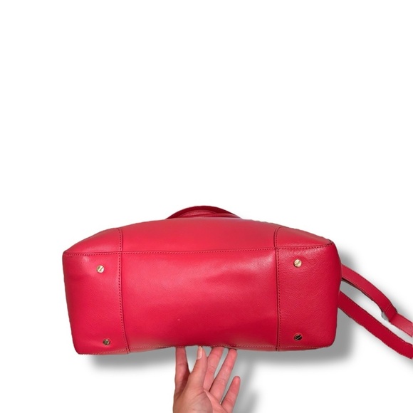 Tory Burch Robinson Double Zip Bag Saffiano Leather Crossbody Tote Poppy Red - Picture 4 of 11